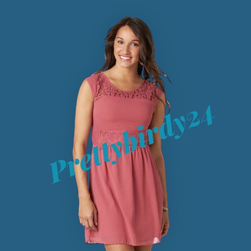 Retro AEO Dark Blush Lace Panel Dress